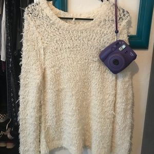 Off white fuzzy Free People sweater